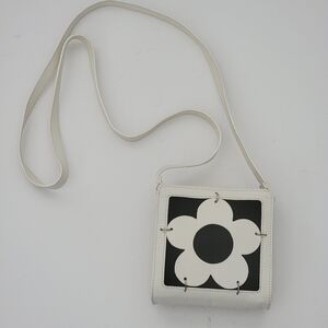 CELINE Flower Shoulder Pouch Leather Mini Bag